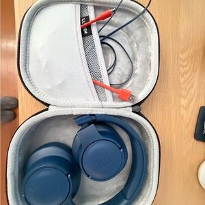 JBL Blue Over-Ear Headphones with Case